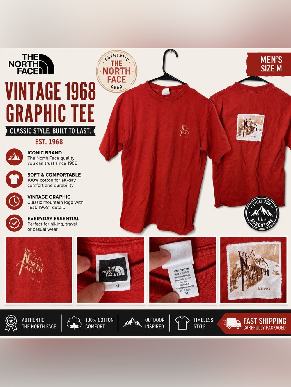 The North Face Vintage 1968 Graphic Tee - Red